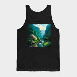 Bridge over a gentle river Tank Top